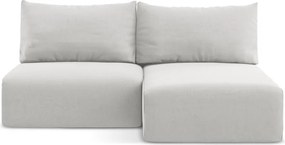 Colțar gri deschis extensibil/cu spațiu de depozitare cu tapițerie din catifea (cu colț pe partea dreaptă/cu șezlong) Kalena – Makamii