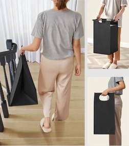 Coș pentru rufe REX, maro/negru