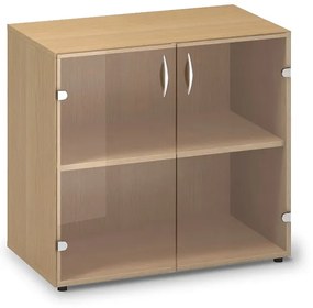 Dulap din sticlă joasă ProOffice 80 x 45,8 x 73,5 cm, fag