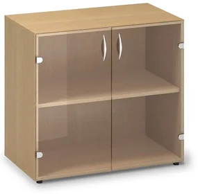 Dulap din sticlă joasă ProOffice 80 x 45,8 x 73,5 cm, fag