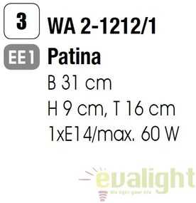 Aplica perete stil clasic Aida WA 2-1212/1 Patina OR