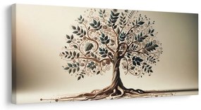 Tablou arborele vieții cu frunze și spirale