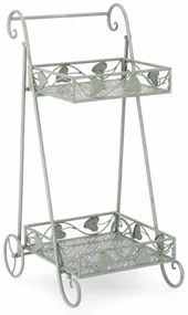 Suport pentru ghivece, din metal, Harriet Rectangle 2SH Verde Mint, L41xl34xH78 cm