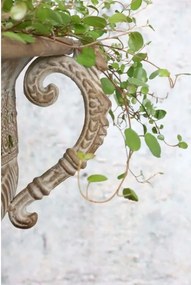 Ghiveci cu picior din metal, mocca antichizat, H38/D56 cm