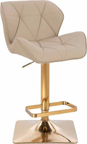 HR111KW Scaun Crem Piele Ecologica Premium Soft cu Bază Aurie
