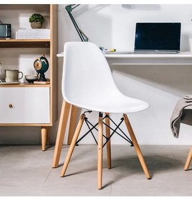 ShopJK SCAUN CLASSIC ALB, STILUL SCANDINAV