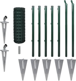 vidaXL Euro gard, verde, 10 x 0,8 m, oțel