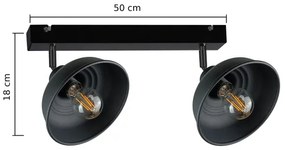 Spot FAUN 2xE27/60W/230V negru