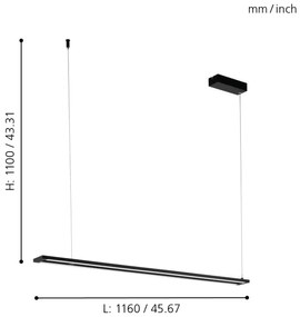Eglo 98492 - Lustră LED pe cablu AMONTILLADO LED/27W/230V