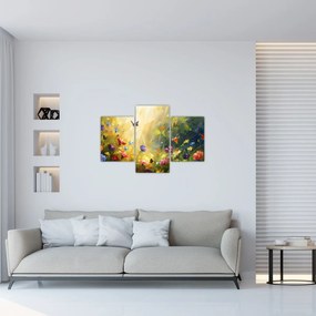 Tablou - Pajiște cu flori de primăvară, pictură (90x60 cm)