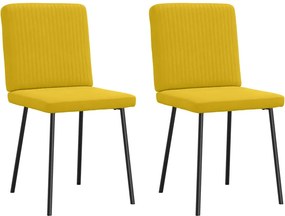 vidaXL Scaune de bucătărie, 2 buc., galben, catifea