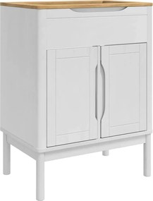 vidaXL Dulap pentru Chiuveta de Baie cu raft FLORO Alb 60 x 40 x 80 cm