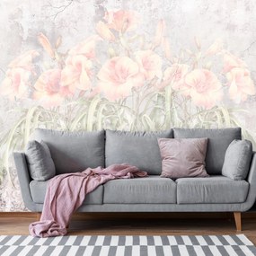 Fototapet - Flori pe perete (147x102 cm)