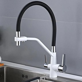 Baterie de Bucătărie Alb Model OD/2072 – Design Simplu și Elegant pentru Orice Bucătărie Modernă