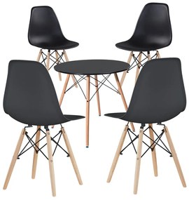 4 buc scaune moderne cu masa pentru bucatarie, 3 culori-negru