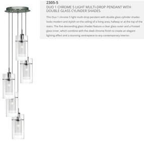 Lustra suspendata design modern Duo 5L crom 2305-5 SRT