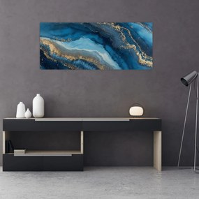 Tablou - Abstracție marmură albastră (120x50 cm)