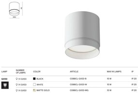 Spot aplicat minimalist design tehnic Polar alb