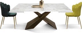 MIRABELLE-MASA BLAT DREPTUNGHIULAR CERAMICA ALB - PICIOR METALIC BRONZ 180 cm/90 cm