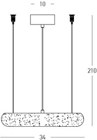 Lustra LED, Design Circular, 34cm, ALABASTER- BRONZE, ZB-2542