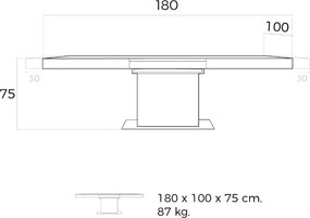 Masa extensibila Walnut, 180-240x100cm AC-LE025