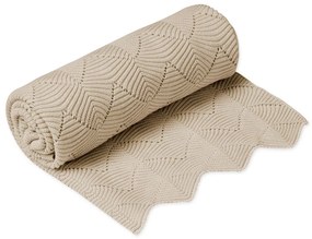 Pătură pentru copii, bej din bumbac organic tricotată 80x100 cm Almond – Cam Cam Copenhagen