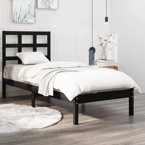 3105464 vidaXL Cadru de pat, negru, 100x200 cm, lemn masiv