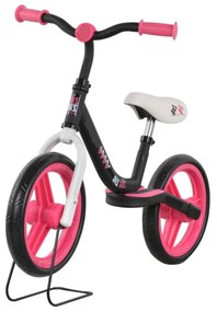 Bicicleta pedagogica fara pedale pentru copii NOVOKIDS™ Ziggy , roti 12" inch, 3-5 ani, Maxim 25 kg, Cadru metalic, Roti din spuma, Roz