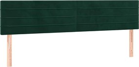 vidaXL Tăblii de pat, verde închis, 200x5x78/88 cm, catifea