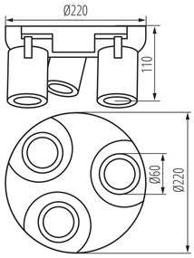 Spot Kanlux 38963 LAURIN 3xGU10/10W/230V alamă/negru