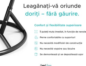 Scaun suspendat alb KOKON fara suport, perna alb-gri