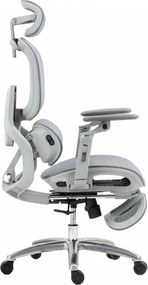 VIGOCHAIR ULTRA PRO VENT/ROLLER Scaun ergonomic, sezut cu ventilatie, spatar reglare verticala, suport lombar cu role masaj si incalzire, sezut translatie, cotiere 6D, suport picioare, Full Mesh, Gri