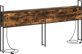 vidaXL Tăblie de Depozitare cu Stație de Încărcare Stejar afumat