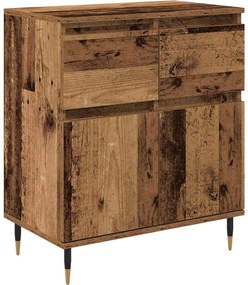 vidaXL Bufet Lemn Vechi 60 x 35 x 70 cm Lemn Ingineresc și Fier