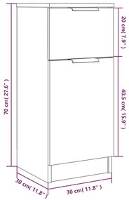 Servanta, stejar maro, 30x30x70 cm, lemn prelucrat 1, Stejar brun