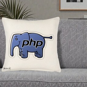 Perna Personalizata PHP Elephant, 40x40 cm, Crem Reliefat, Husa Detasabila, Perna Inclusa, BEKZ®