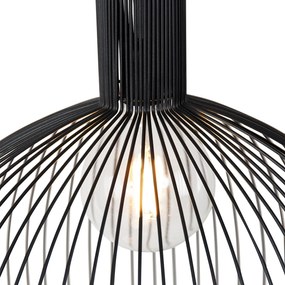 Lampă suspendată rotundă inteligentă neagră 50 cm incl. Wifi G95 - Dos