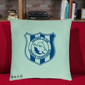 Perna Personalizata FC Unirea Constanta Fotbal, 40x40 cm, Verde Menta, Husa Detasabila, Perna Inclusa, BEKZ®