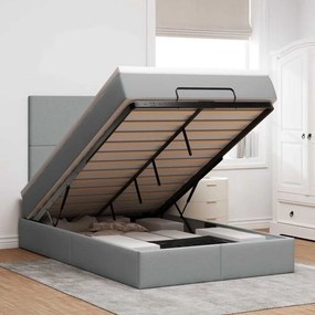 vidaXL Cadru de pat otoman cu saltea țesătură gri deschis 120x190 cm
