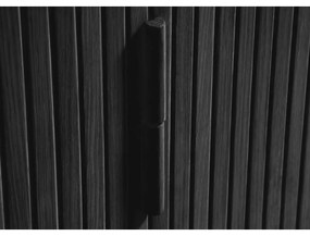 Masă TV neagră cu aspect de lemn de stejar 160x56 cm Cavo – Unique Furniture