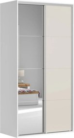 Dulap FLEX, alb/casmir, PAL, cu 2 usi, 120x66x240 cm