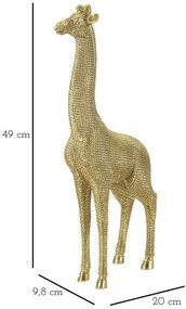 Figurina decorativa aurie din polirasina, 20x9,8x49 cm, Giraffe Mauro Ferretti