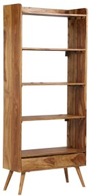 246206 vidaXL Bibliotecă din lemn masiv de sheesham, 75 x 30 x 170 cm