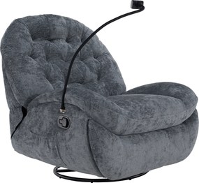 Scaun pivotant de lux, cu balansare, gri, DELMOR