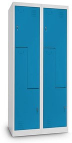 Dulap metalic Z, 80 x 50 x 180 cm, încuietoare cu cilindru, albastru - RAL 5012