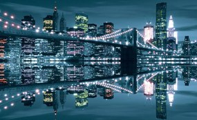 Fototapet - New York Bridge noaptea (254x184 cm)