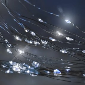 Perdea LED de Crăciun Brilagi 300xLED/8 funcții/3xAA/USB 1,2m alb rece