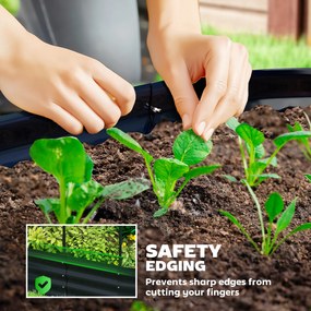 Outsunny Pat înălțat cu spalier, jardiniere metalice cu mănuși cutie de grădină 160 x 90 x 180 cm, Gri închis | Aosom Romania