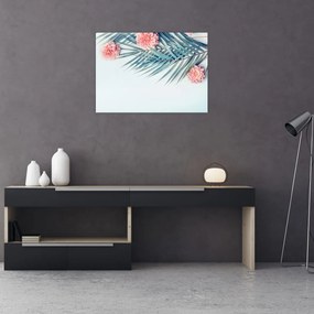 Tablou pe sticlă cu buchet (70x50 cm)