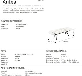 Masa dining extensibila design lux Antea